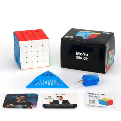 MoYu MeiLong 5x5 M Stickerless — kutu ve aksesuar görünümü