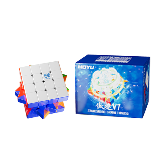 MoYu AoSu V7 4x4 Triple-Track UV — Ürün ve kutusu