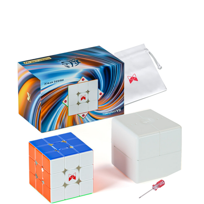 QiYi X-Man Tornado V5 M 3x3 – Pioneer 20M MagLev – UV – Ürün, kutu ve doğrulanmış aksesuarlar
