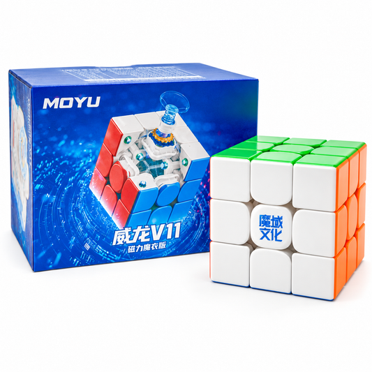 MoYu WeiLong WR M V11 3x3 UV — ürün ve kendi sürüm kutusu